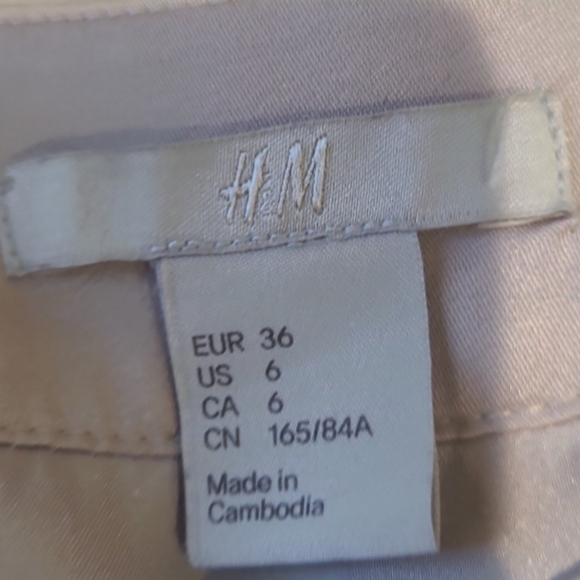 H&M Women's Sz 6 Taupe Grey shift dress with satin trim event party career work - Picture 2 of 9